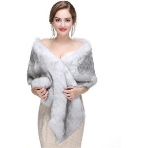 Hot Faux Fur Shawl Wrap Stole Shrug Winter Bridal Wedding Cover Up